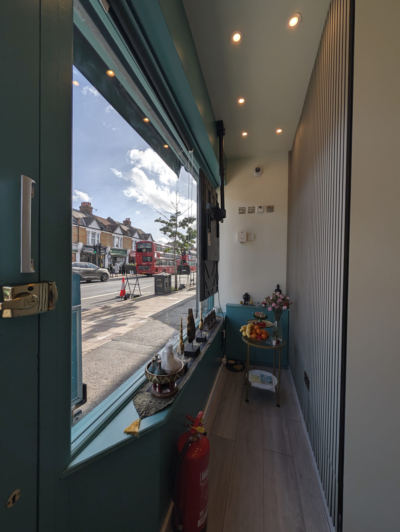 The front window overlooking Colliers Wood High Street